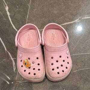 Kids Pink Clogs with Cartoon Charm